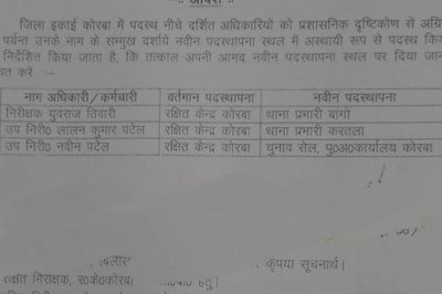 पुलिसकर्मियों की नवीन पदस्थापना, लल्लन कुमार को मिली यहां की जिम्मेदारी, देखें लिस्ट….